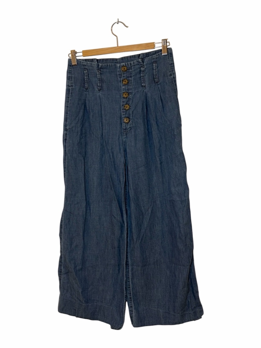 Abercrombie & Fitch high-rise chambray wide-leg pants - Size S